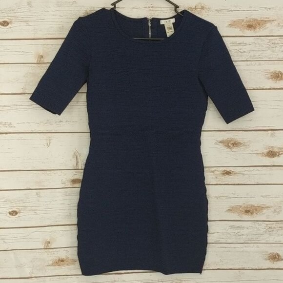 Cache Womens Navy Blue Bodycon Bandage Dress Size M Fitted Party Date Night - Picture 1 of 6